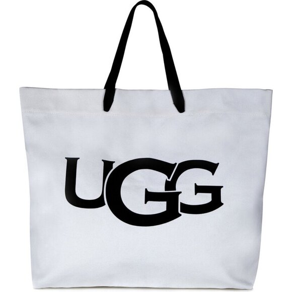 NWT UGG white canvas logo tote bag - Picture 1 of 10